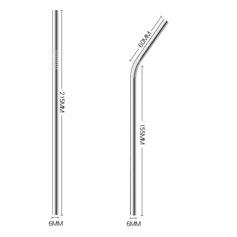 4 Uds 304 paja de acero inoxidable Metal reutilizable pajita para beber con cepillo limpiador para en casa Bar Accesorios