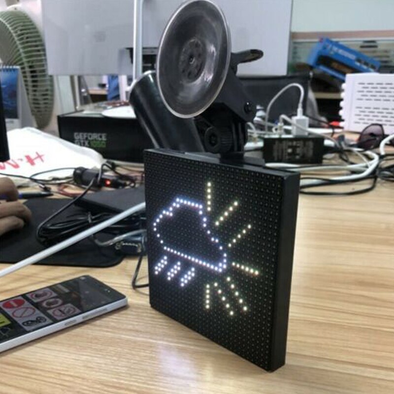 LED Display Screen Controlled Images Custom Emoticons Car LED Display Screen Picture Lights Mini Accent Spotlights GK99