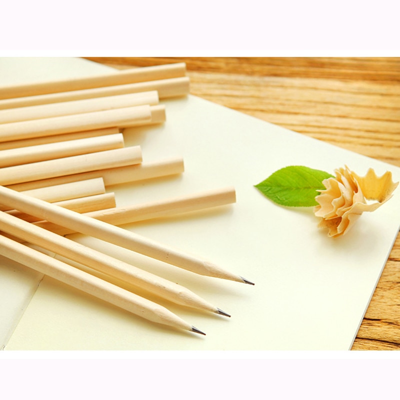 100pcs wood triangle pencil student kids pencils for school writing carpenter children HB pencil graphite