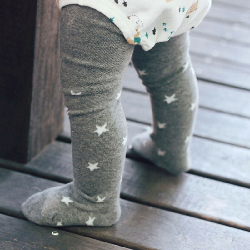 1-6y efterår vinter nyfødte småbørn børn baby piger drenge leggings stjerneprint bomuld tynde strømpebukser strømper