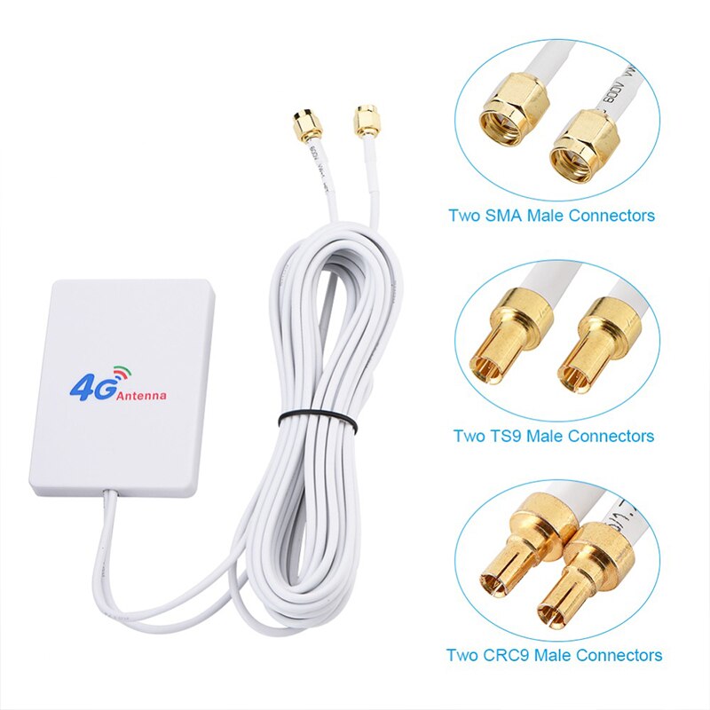 28dBi High Gain 3G 4G LTE Router Modem Aerial External Antenna Dual SMA TS9 CRC9 With 2 Meters RG174 Cable
