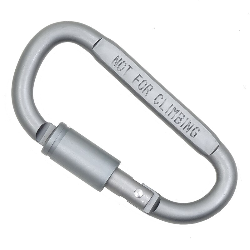Karabijnhaak clip aluminium karabijnhaak multitool survival klimmen karabijnhaak sleutelhanger sleutel d-vorm schroefslot fleshaak hangend: Zilverachtig
