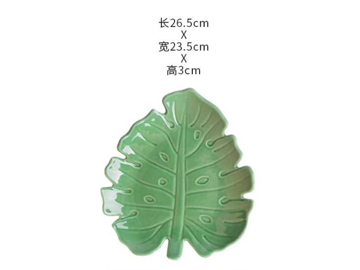 Vaisselle en céramique créative plante tropicale | Plante tropicale vaisselle de table de la maison irrégulière assiette à petit déjeuner plats à bonbons, assiette de service plat à Sauce soja