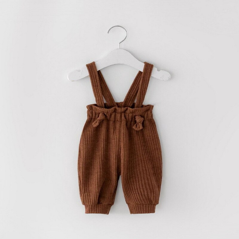 2022 Lente Baby Meisje Jongen Broek Kaki Roodbruin Elastische Taille Wafel Corduroy Harlan Radijs Broek Kind Kleding DT705: Reddish Brown / 73cm 6-12Months