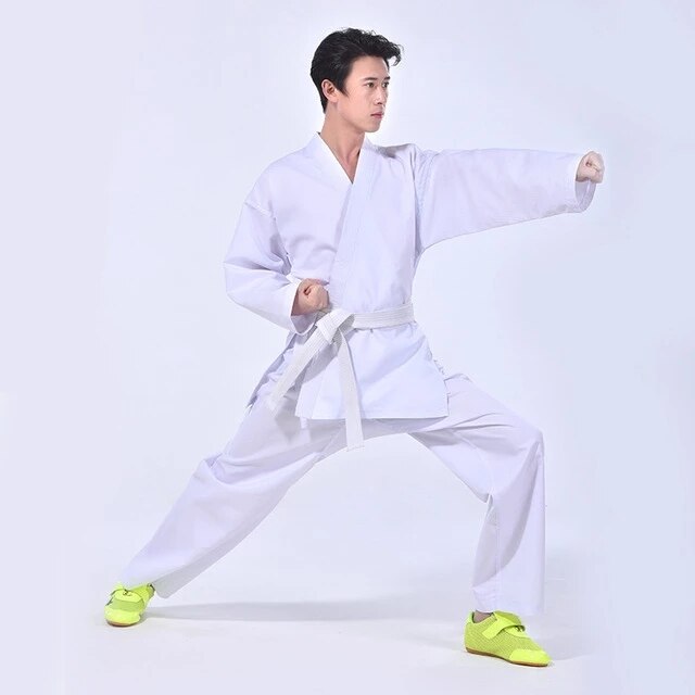 Wit Volwassen Karate Uniform Ademend Dobok Taekwondo Riem Karate Pak Kleding Voor Kids Mannen Wit Uniform: white 1 / Xl