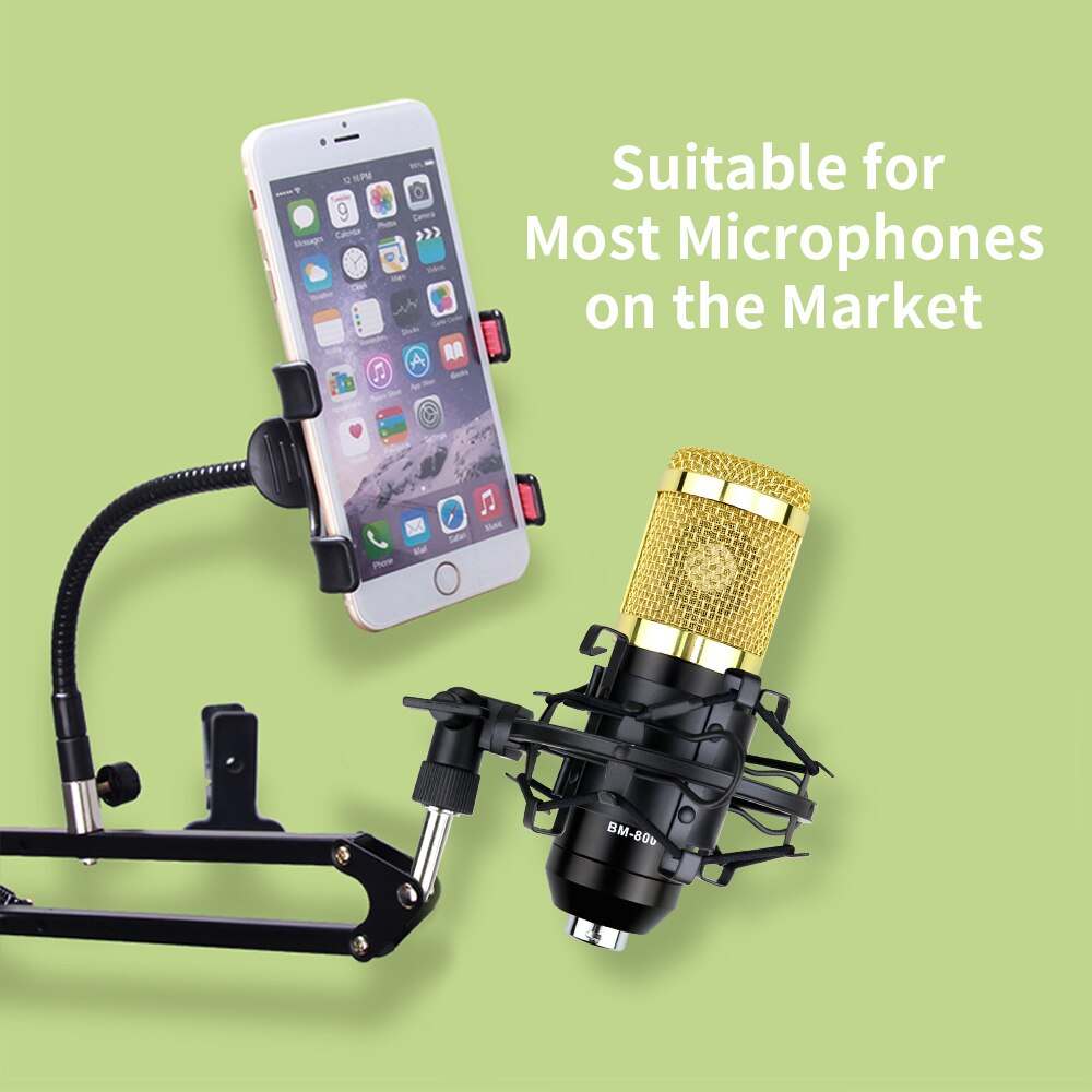 Metal Recording Studio Microphone Stand For bm800 K669 Blue Yeti Microphone Suspension Boom Scissor Arm Holder with Phone Clip