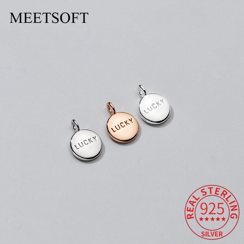 Meetsoft Trendy 925 Sterling Zilveren Ronde Lucky Charms Van Diy Handgemaakte Ketting Armband Sieraden Chic Accessoire