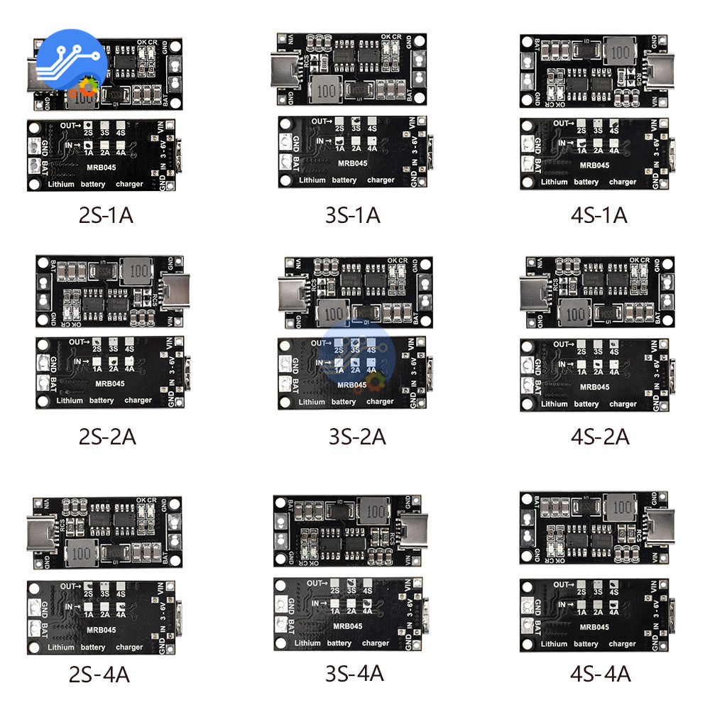 Multi-Cell 2S 3S 4S Type-C To 8.4V 12.6V 16.8V Step-Up Boost LiPo Polymer Li-Ion Charger 7.4V 11.1V 14.8V 18650 Lithium Battery