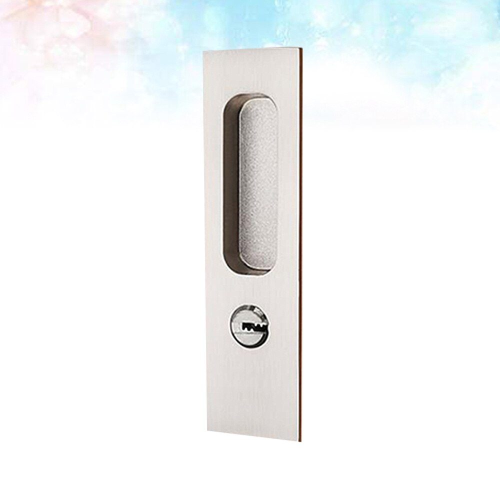 Sliding Door Lock Handle Anti-theft Door Latch lock for Barn Hidden Handle Interior Door Pull Locks Wood Door Furniture (Square)