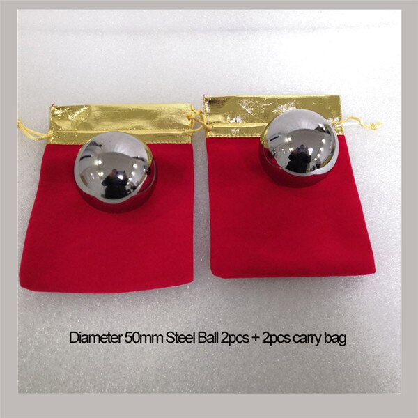 fast diameter 50mm eller 60mm hånd massasje exersice stål ball understreke lettelse Fitness helse massasje baller baoding jern ball: 50mm 2 stk