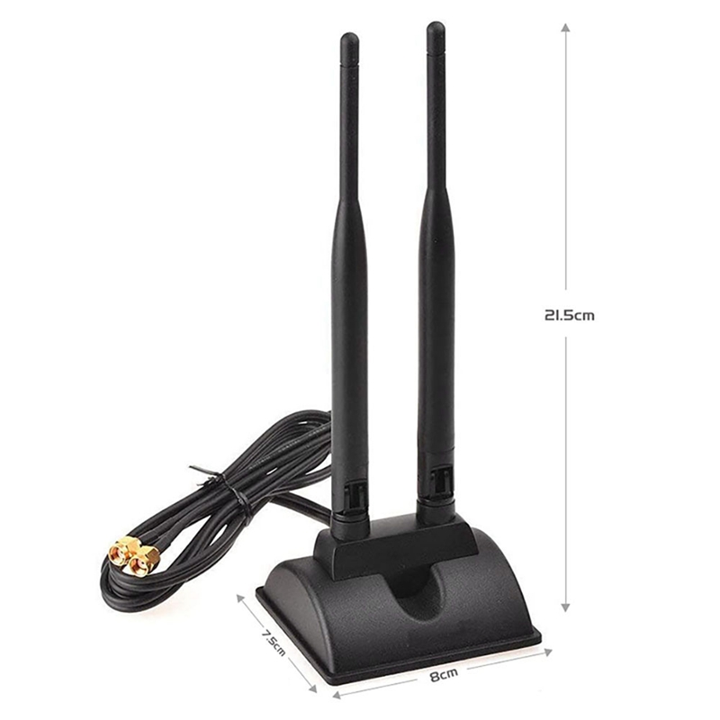 2.4g/5g dualband-antennen mit 6.5ft verlängerungskabeln, 6db magnetische wlan-netzwerkkarten, wlan-sma-antennen