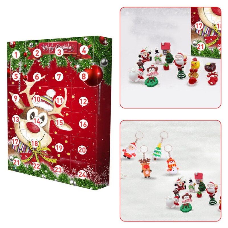 24 szt. Różne ozdoby choinkowe odliczanie kalendarz adwentowy DIY miniatura
