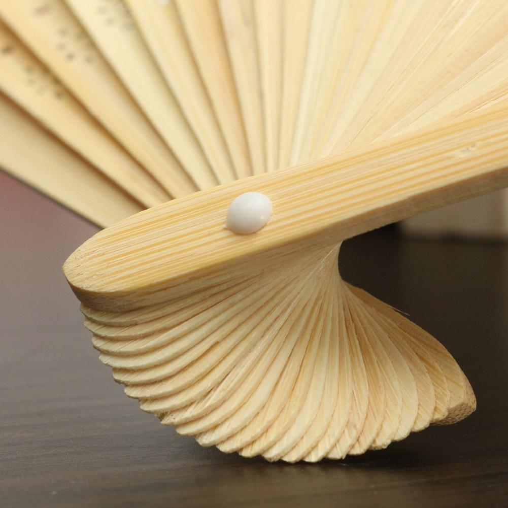 Blank White DIY Folding Fan Paper Bamboo Hand Practice Calligraphy Draw Party Ornaments Hand Practice Calligraphy Painting