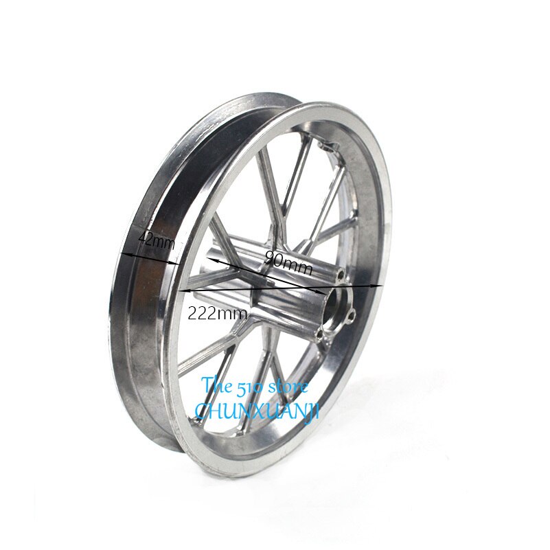 1 Pair Front Rear 121/2 x 2.75 Tire Wheel Rim Replacement for 49cc Mini Moto Pocket Dirt Bike, Silver