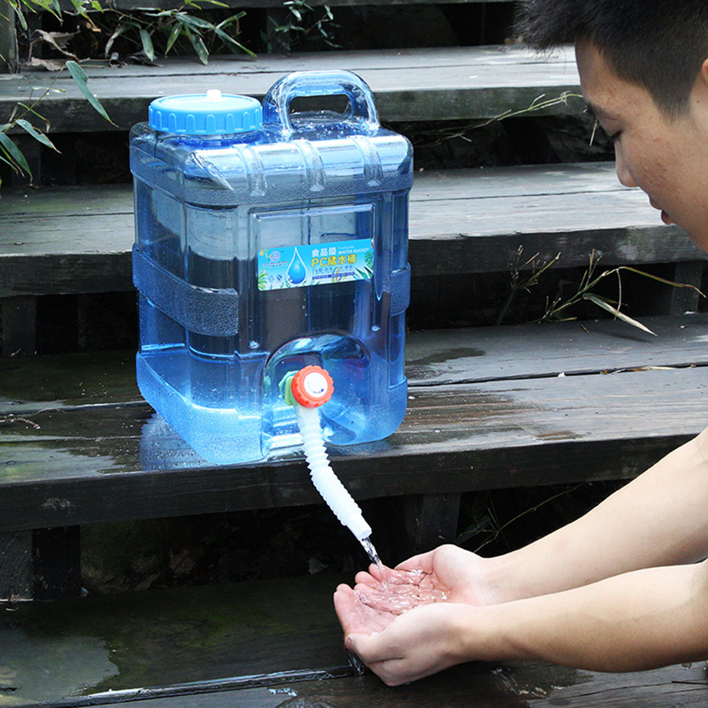 5/8/10//12/15L Portable Water Bucket Driving Pure Water Tank Container with Faucet for Outdoor Camping Cooking Picnic Hiking