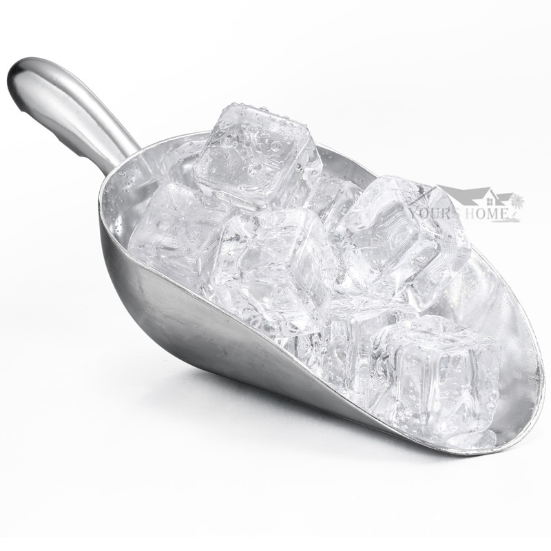 Cuchara de hielo de aluminio para cocina de 6 oz/24 oz/58 oz, cuchara pala para caramelos, comida, harina, cuchara pala para caramelos para Bar, herramienta comercial de cocina, utensilios de Bar