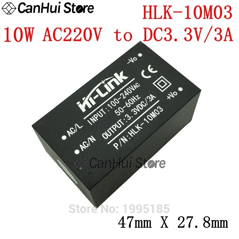HLK-10M05 10M03/09/12/15/24 AC-DC 220V to 3.3V/5V/9V/12V/15V/24V Intelligent Household Mini Isolation Switch Power Supply Module: 10M03