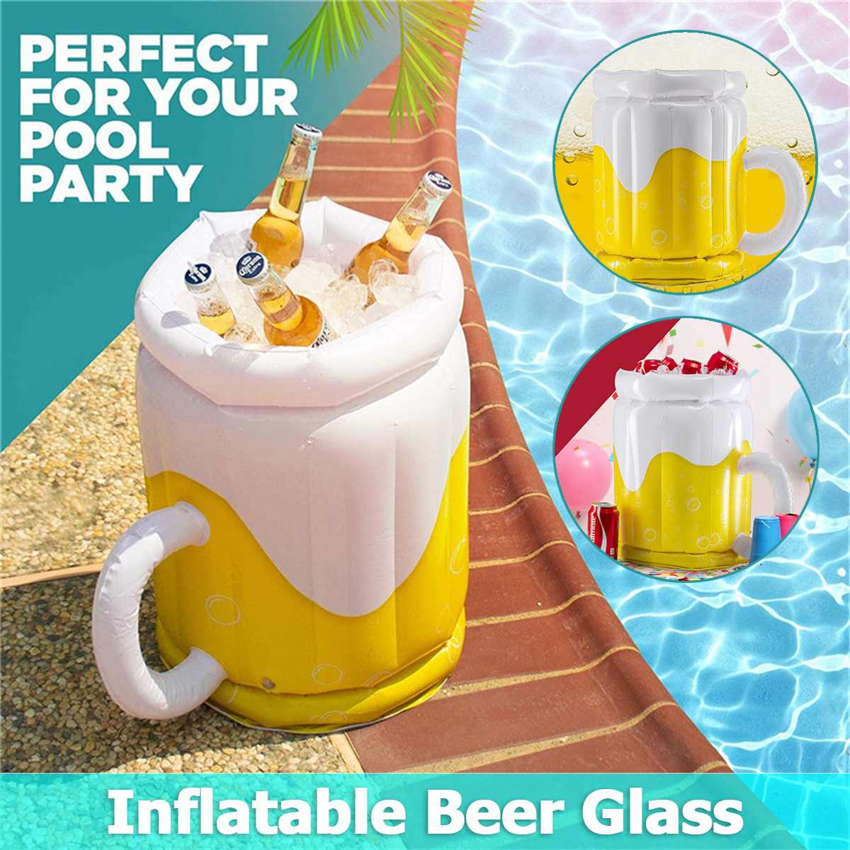Große Verdickte PVC Aufblasbare Bahre Eis Eimer draussen Eis Eimer Trinken Bahre Bar Tasse Halfter Sommer Party Schwimmbad Strand Zubehör