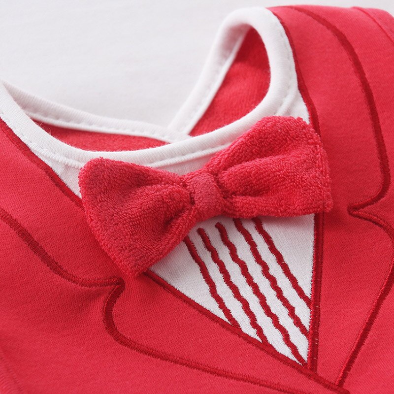 Bavaglino neonato 3 Strati Impermeabile Babys fumare Bavaglini per Bambini Cena Alimentazione Bavaglino saliva Asciugamano bambino Fiocco Rosso Cravatta Signore Baberos t0500