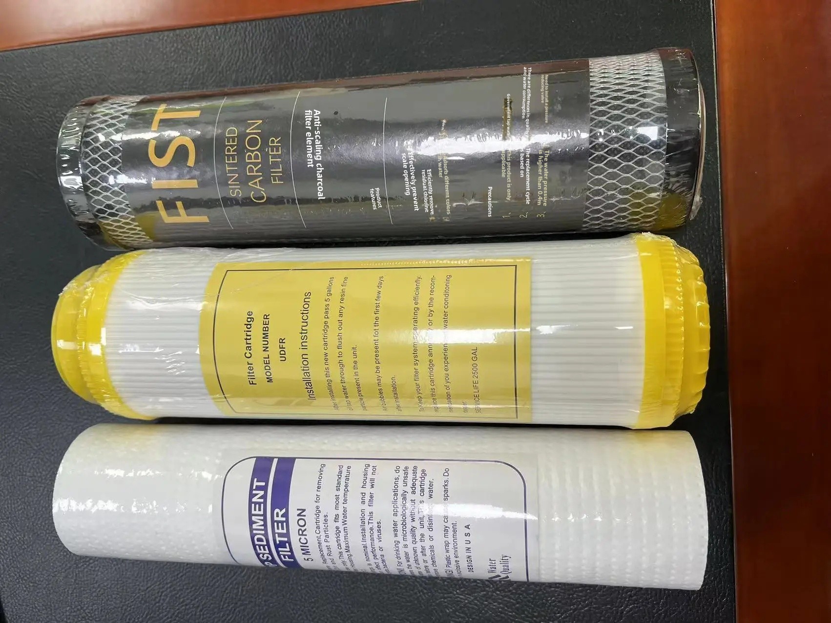 Universal 10-Inch Water Purifier Filter Cartridge Set Annual Pack PP Cotton Particle Activated Carbon Purification Equipment Acc: army green