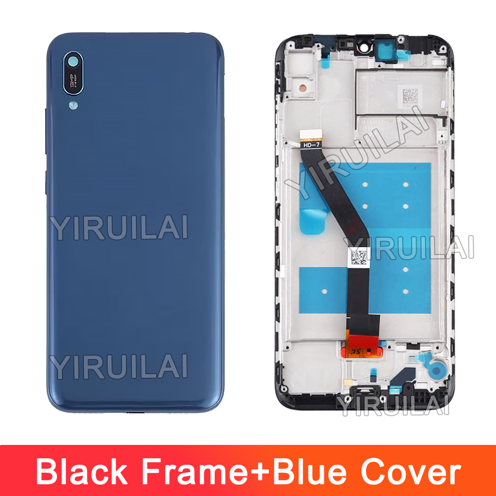 Pantalla LCD de 6,09 pulgadas para Huawei Y6 /Y6 pro MRD-LX1F reemplazo de la pantalla táctil con marco para Honor 8A JAT-LX1/LX3 LCD: Blue Lotus