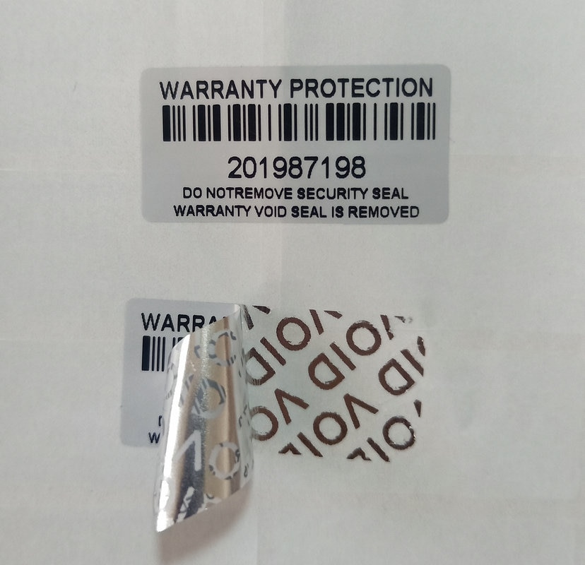 Pegatina de garantía de protección, sello de seguridad de 30mm x 15mm, falsa a prueba de manipulaciones pegatina, 100 Uds.