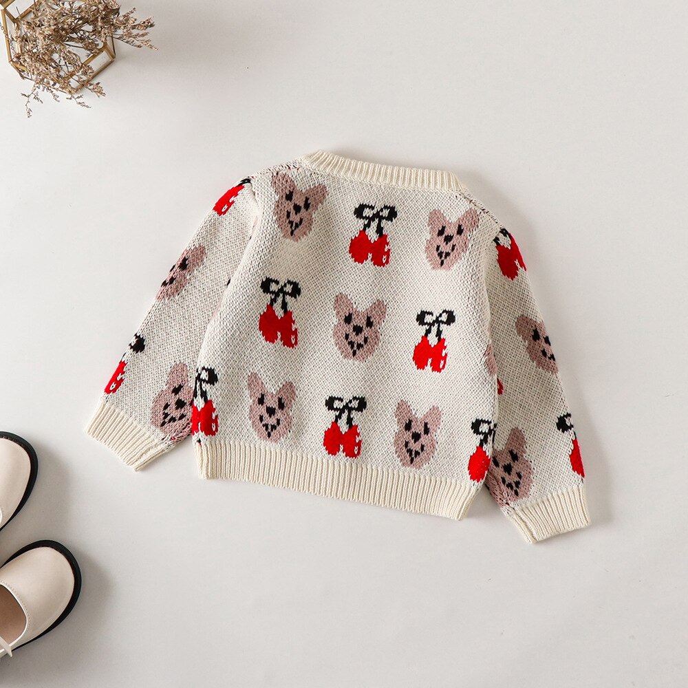 0-24M Peuter Cartoon Beer Trui Vest Kids Kleding Meisjes Gebreide Jas Breigoed Kinderen Truien Kids Baby Knit trui