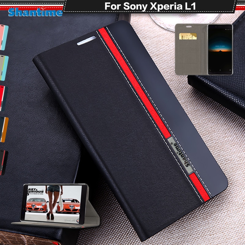 Business Book Case Voor Sony Xperia L1 Wallet Flip Case Voor Sony Xperia L1 G3311 G3313 Dual G3312 E6 Zachte silicone Cover
