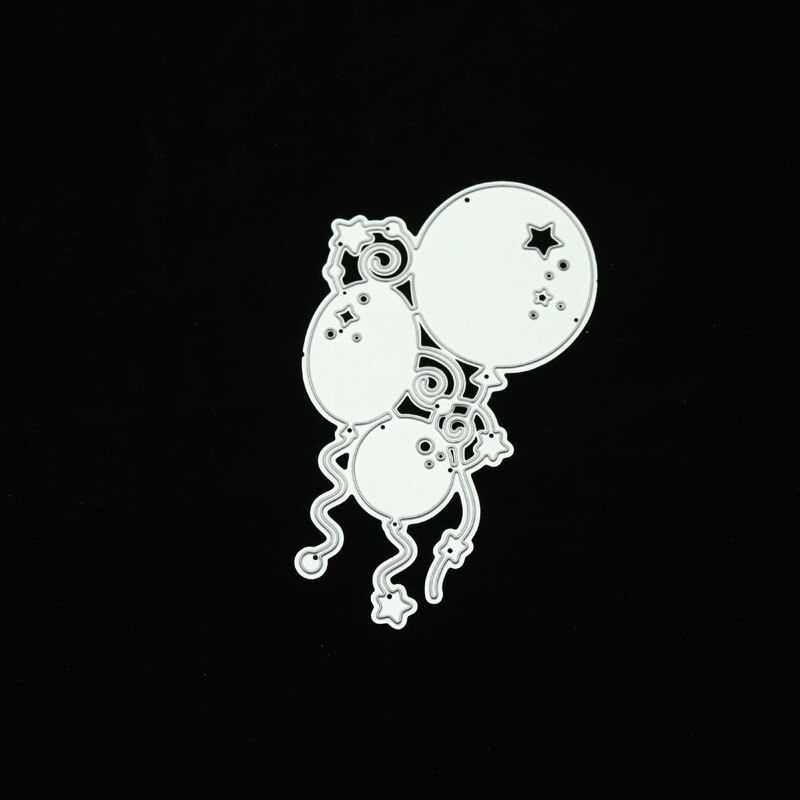 Balloon Gift Box Metal Die Cuts,Birthday Party Balloon Gift Box Cutting Dies Cut Stencils DIY Scrapbooking Decorative Embossing Paper Scrapbooking Card Making