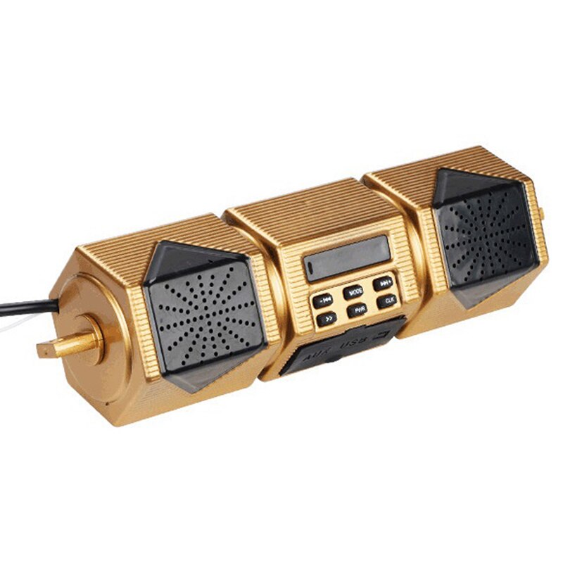 Reproductor MP3 para motocicleta, altavoz con manillar, Bluetooth, música, Radio FM, soporte ajustable impermeable, Audio estéreo para bicicleta, 12V