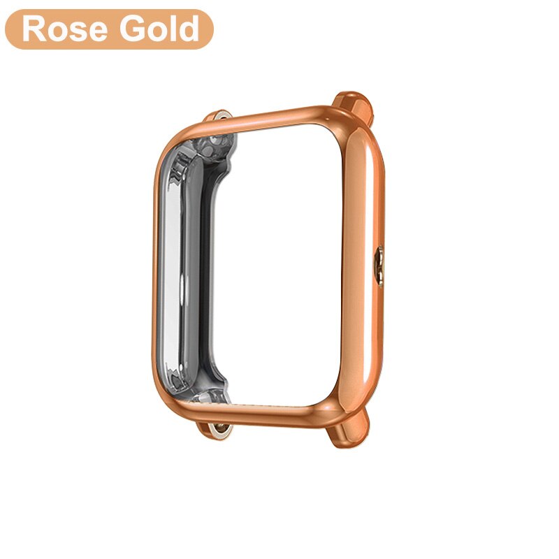 Amazfit Bip U S Lite futerał ochronny z folią do akcesoriów Amazfit GTS 3 2 Mini Bumper TPU obudowa ochronna: Plating Rose Gold / Amazfit Bip U