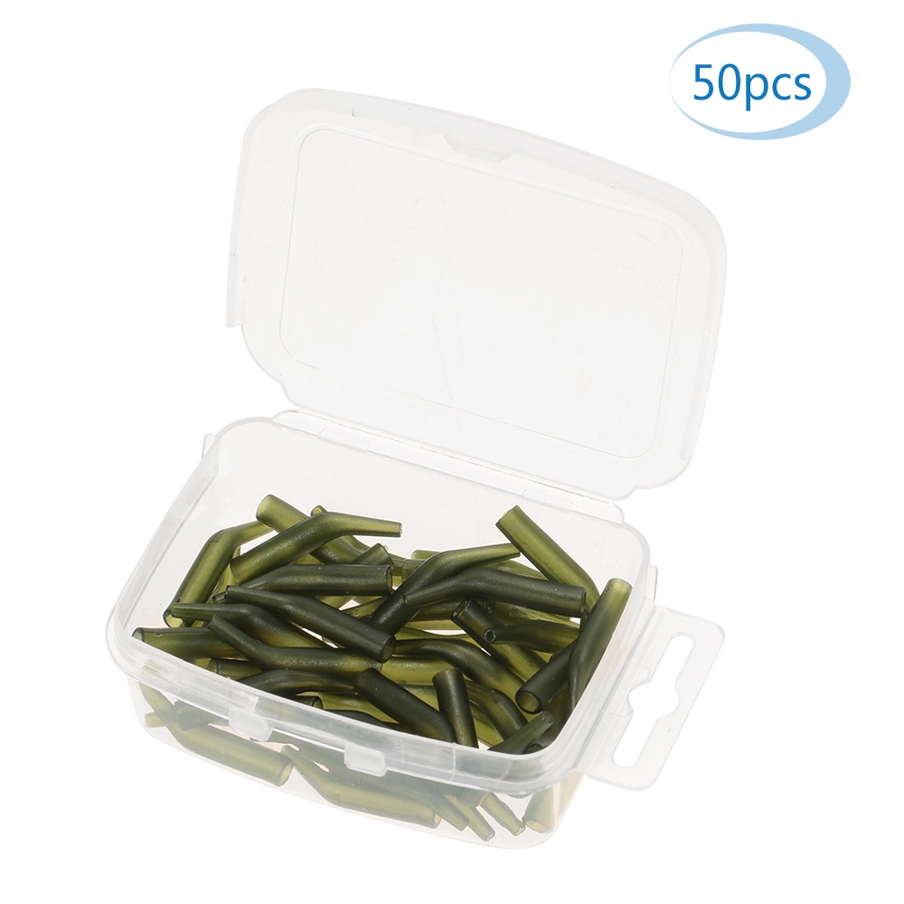 Manchon d&#39;hameçon pour pêche à la carpe,aligneur de ligne, souple, anti-enchevêtrement, pour hair rig, 50 pièces,