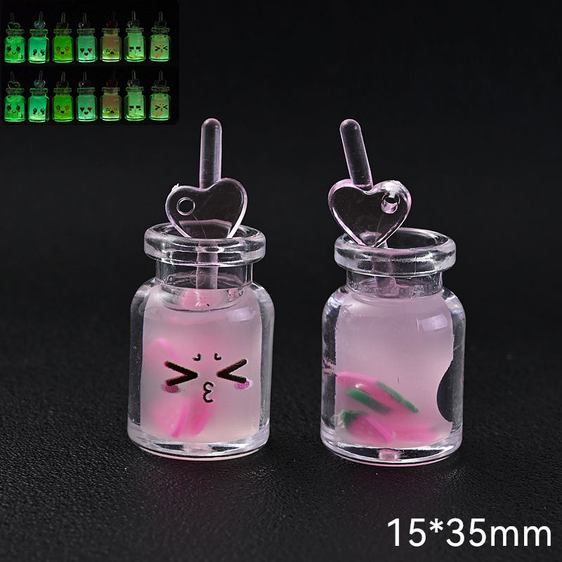 10Pcs Cute Colorful Milk Tea Milkshake Bottle Straw Acrylic Charms Drinks Beverage Pendant for Jewelry Making Necklace: ROSE GOLD COLOR