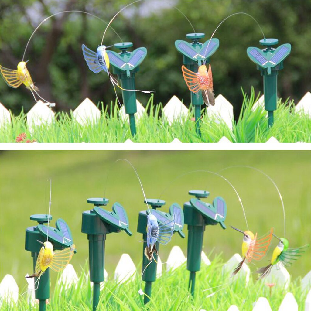 5 types de papillons volants solaires flottants, oiseaux, fleurs, ornements de jardin et de terrasse
