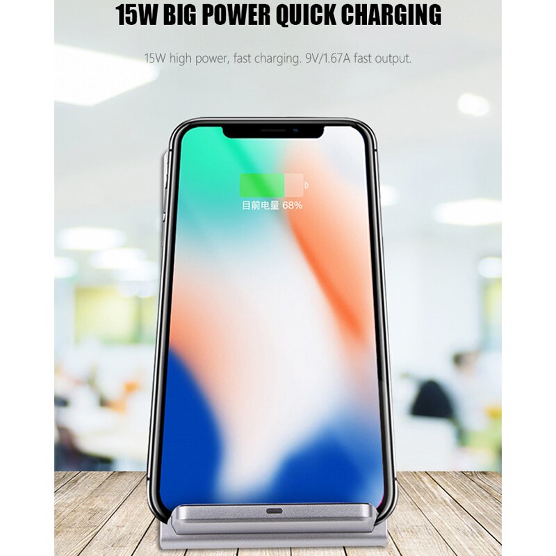 Draadloze Fast Charging Stand Voor Iphone 11 Pro Xs Max 8 15W Qi Draadloze Oplader Snel Opladen Stand Mobiele telefoon Oplader