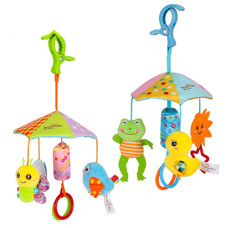 Baby Rammelaars Wieg Mobiles Speelgoed Dier Kikker Roterende Bed Bel 0-12 Maanden Baby Houder Kids Paraplu Roterende wind Chime