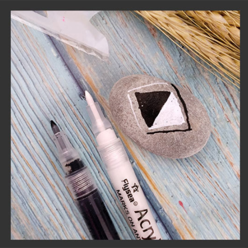 Black/White/Gold/Silver Extra Fine Point Acrylic Marker Pens for Ceramic Wood Metal Paper Drawing Opaque Ink