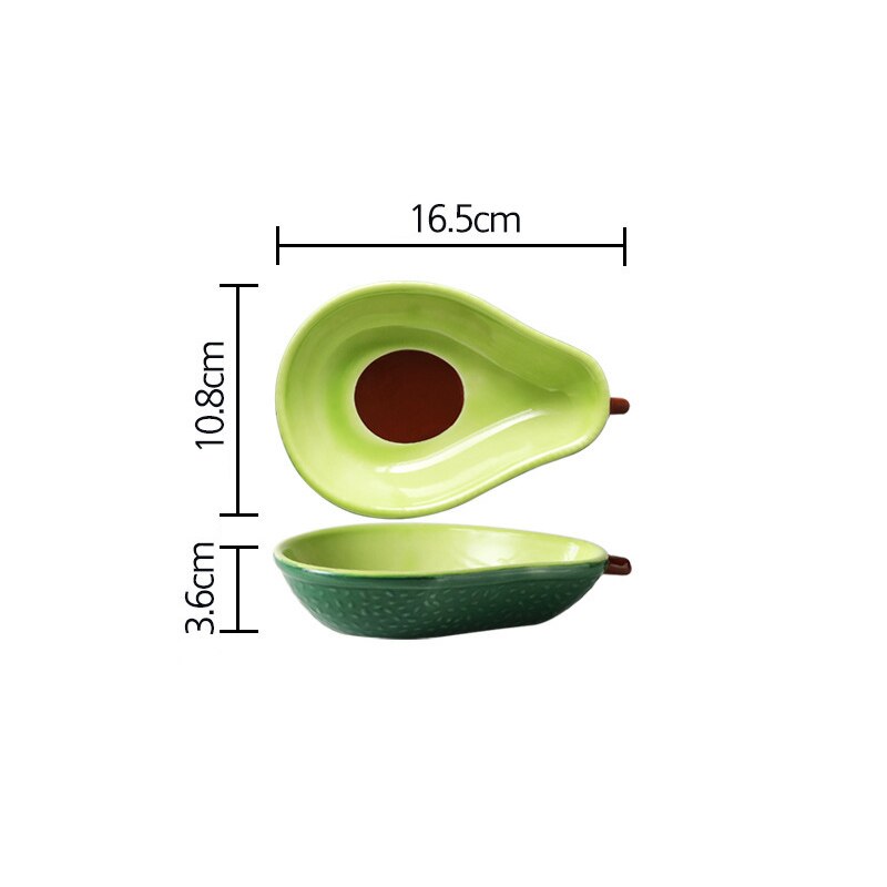 Avocado Color Ceramic Dish Salad Bowl Breakfast Cereal Bowl Dish Party Dessert Snack Fruit Dishes Plate Tray Photography Props: 6.5 inches Plate