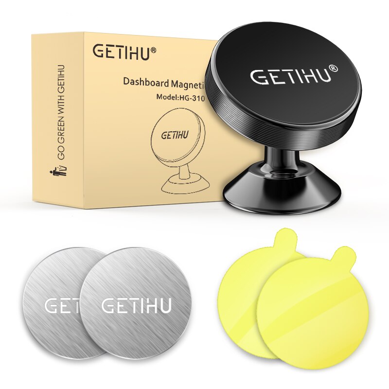 GETIHU Magnetic Car Phone Holder Universal Mobile Cell Air Vent Mount 360 Magnet GPS Stand For iPhone 11 Pro X MAX 6 7 8 Xiaomi: Black