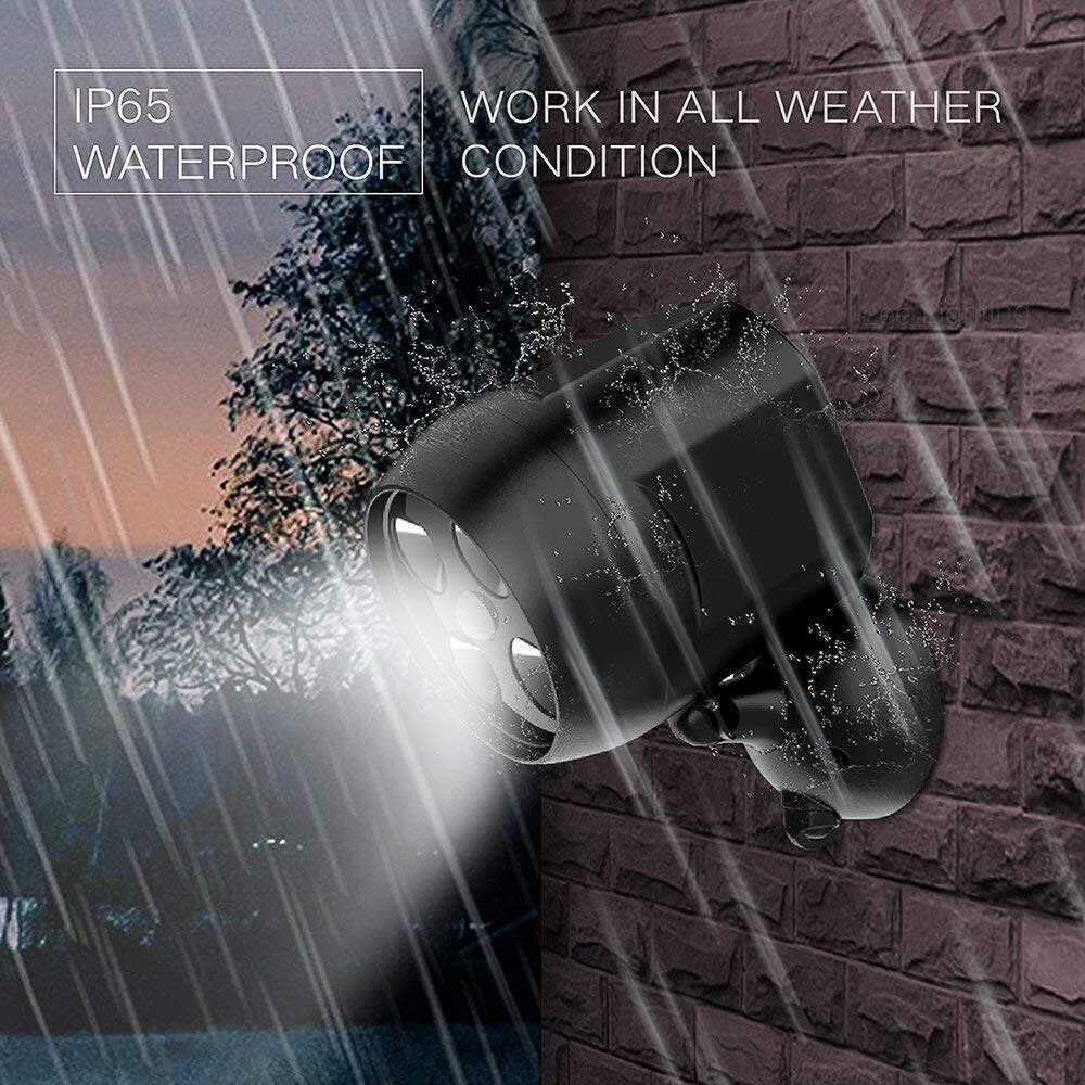 8W 500LM Motion Sensor LED IP65 Waterproof Outdoor Lights Battery Operated Security Lights for Wall Garden Driveway Lighting