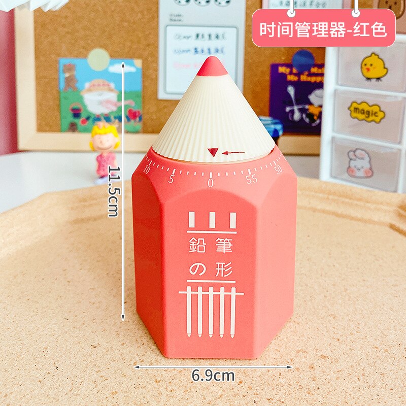 Study Timer Kitchen Timer Mechanical Reminder Student Time Management Timer Set Time Reminder: Orange pencil