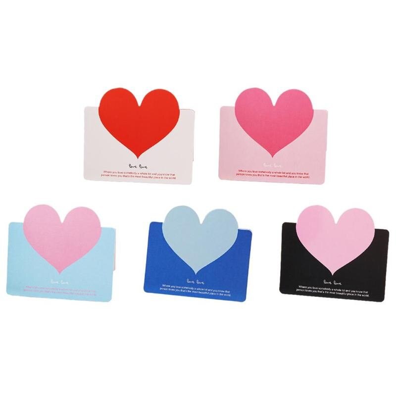 10pcs Love Heart Shape Greeting Card Valentine's Day Card Wedding Invitations Blessing Card DIY Party Supplies