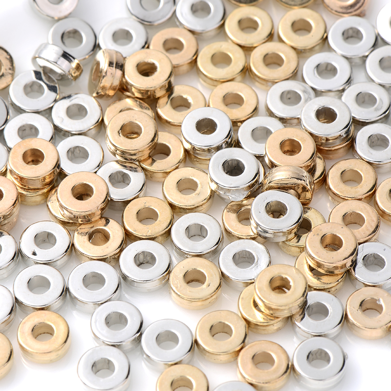 50Pcs 5mm Gold Rhodium Closed Loop Rings Supplies CCB Plastic Jump Ring Single for Jewelry Findings Connector Accessories DIY