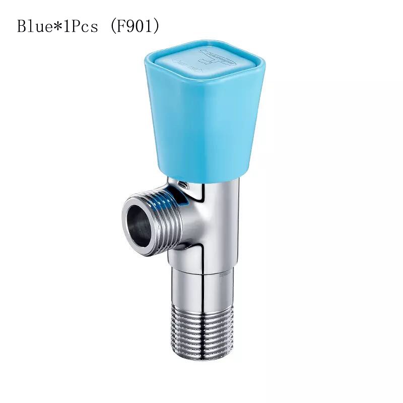 Submarine Lizhi Angle Valve Bathroom Angle Filling Valve Double water outlet angle valve Kitchen Cold Mixer Tap Accessories: Blue F901
