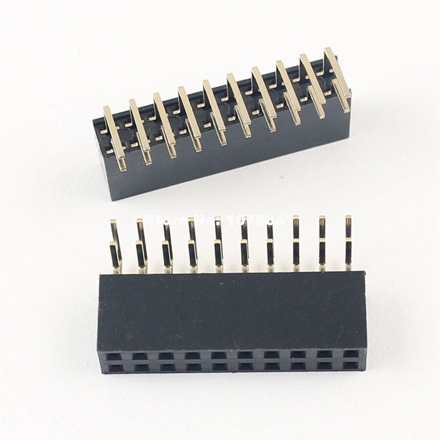 20 Stuks 2.54Mm Pitch 2X10 Pin 20 Pin Female Double Row Haakse Pin Header Strip