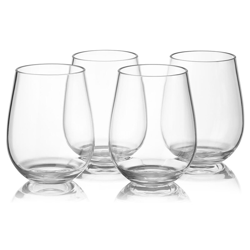 4pc uknuselige vinglass gjennomsiktig fruktjuice ølkopp splintfri plastglass kopper bar gereedschap shotglass