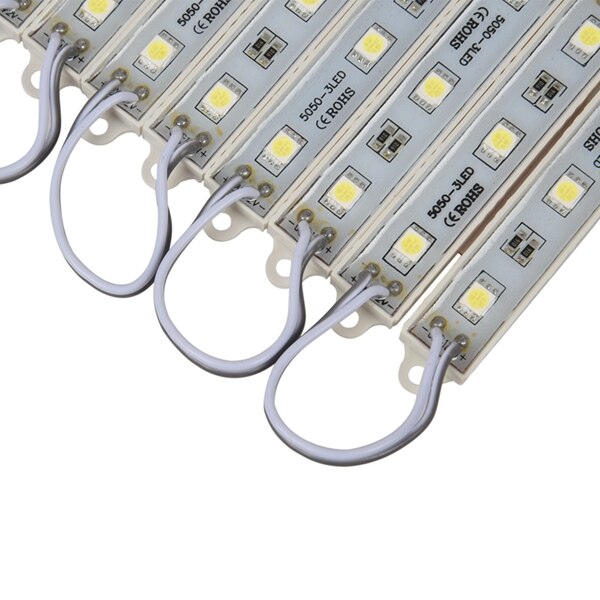 1*10 Stuks 5050 Smd 3 Led Module Led Strip String Light Waterdicht Dc 12V Cool White