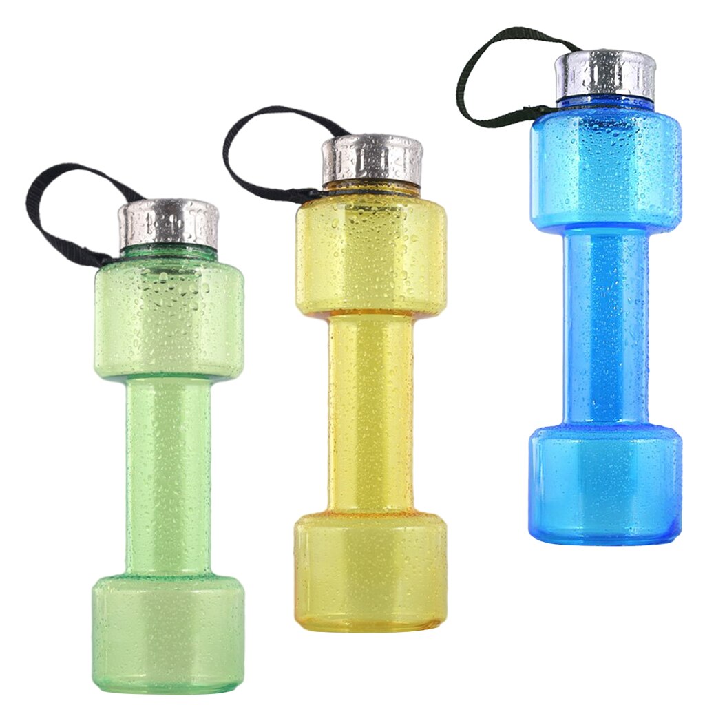 Botella de agua con mancuernas duradera de 750ml, taza deportiva, pesas rellenas de agua para entrenamiento