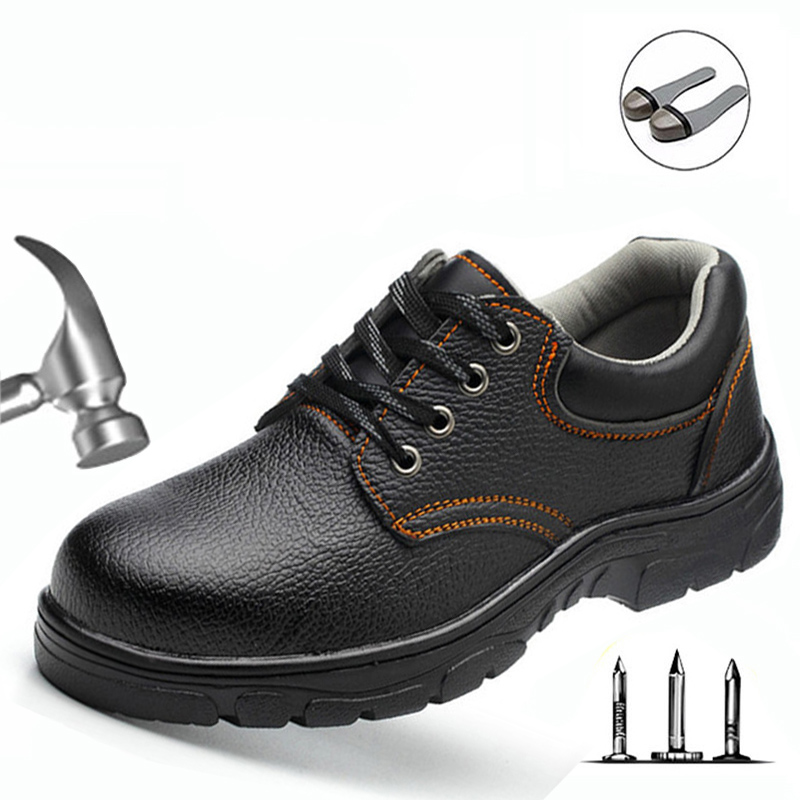 Zapatos a prueba de trabajo para hombre, zapatos de trabajo transpirables Con parte inferior de goma antigolpes, resistentes al desgaste, calzado de seguridad resistente al ácido y al aceite