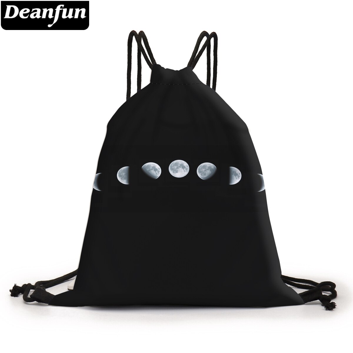 Deanfun Tasje Moon 3D Gedrukt Pouch Bag Black Koord Rugzak Voor Vrouwen D60440